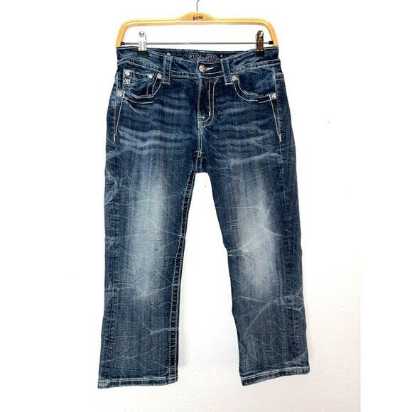 Miss Me Mid-Rise Cuffed Capri Jeans Size 28 - Picture 1 of 8